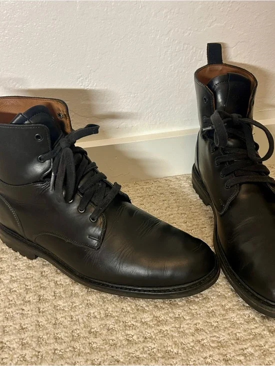 Allen Edmonds Chapman Men's Black Leather Lace-Up Combat Boot 10.5 - Picture 1 of 8
